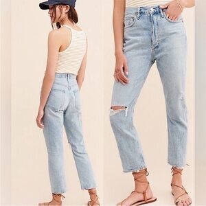 Agolde Riley Light Blue Denim Jeans. Size 29.